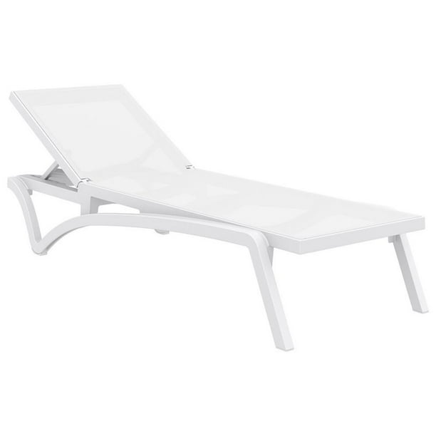Commercial Grade Set of 2 Atlin Designs Pool Chaise Lounge in White